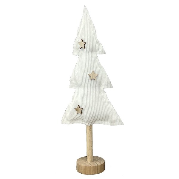 White Stripes With Stars Christmas Tree Figurine