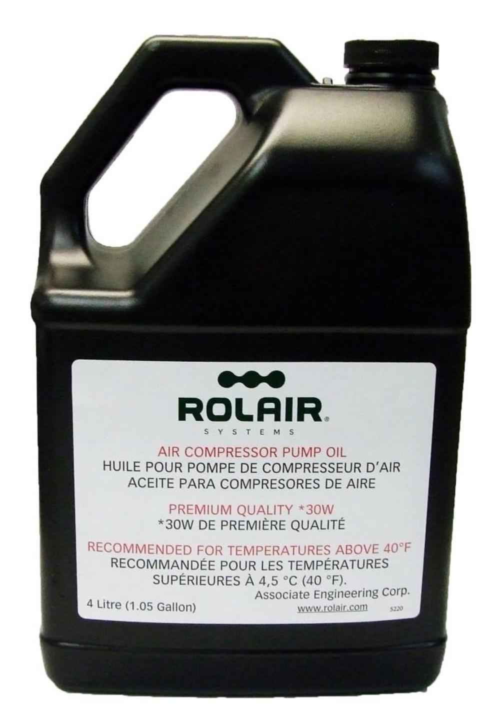 Rolair 1 Gallon (Bottle) Standard 30 wt Air Compressor Oil OILCOMP30W4L from Rolair