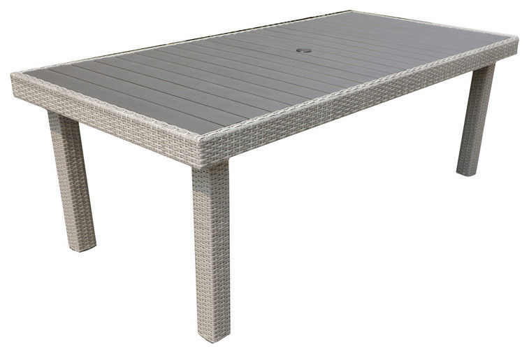 Okemus Outdoor Furniture  Wicker Rectangular Dining Table   Tropical   Outdoor Dining Tables   by iPatio Furniture  Houzz