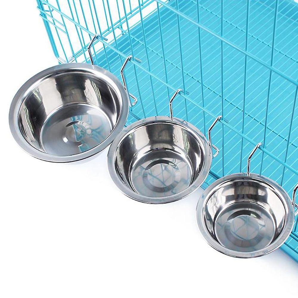 Stainless steel dog bowl hanging pet cage bowls coop cup