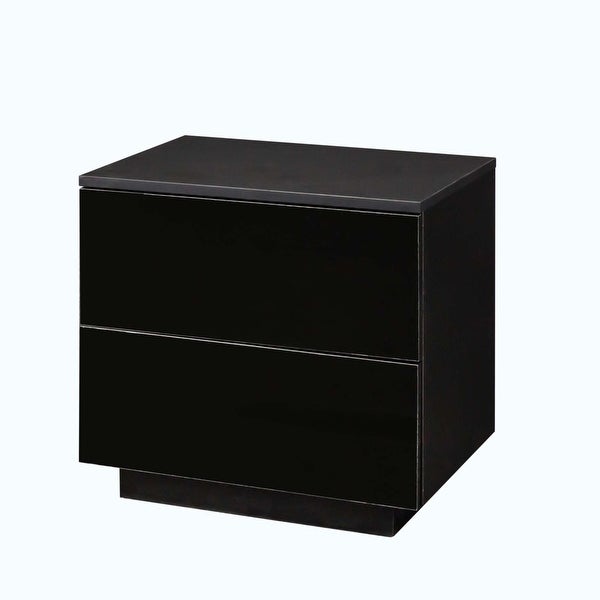 Modern High gloss UV Night Stand with 2 drawers and LED lights