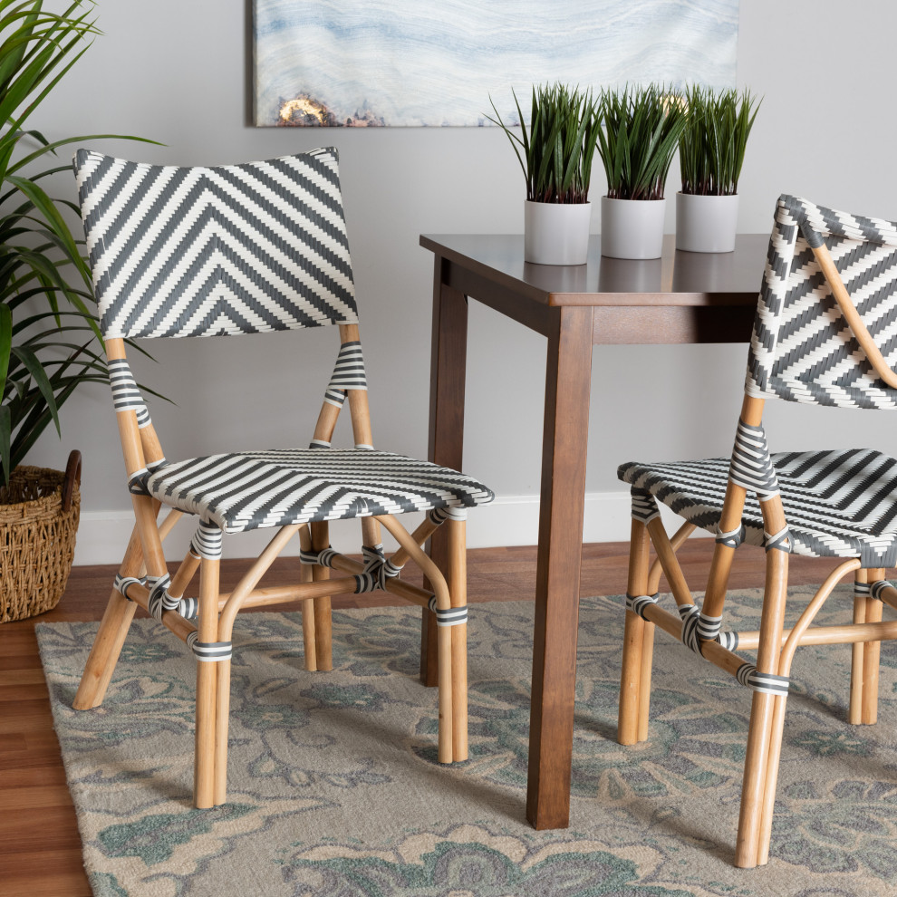 Roxana Rattan Bistro Chair   Tropical   Dining Chairs   by Baxton Studio  Houzz