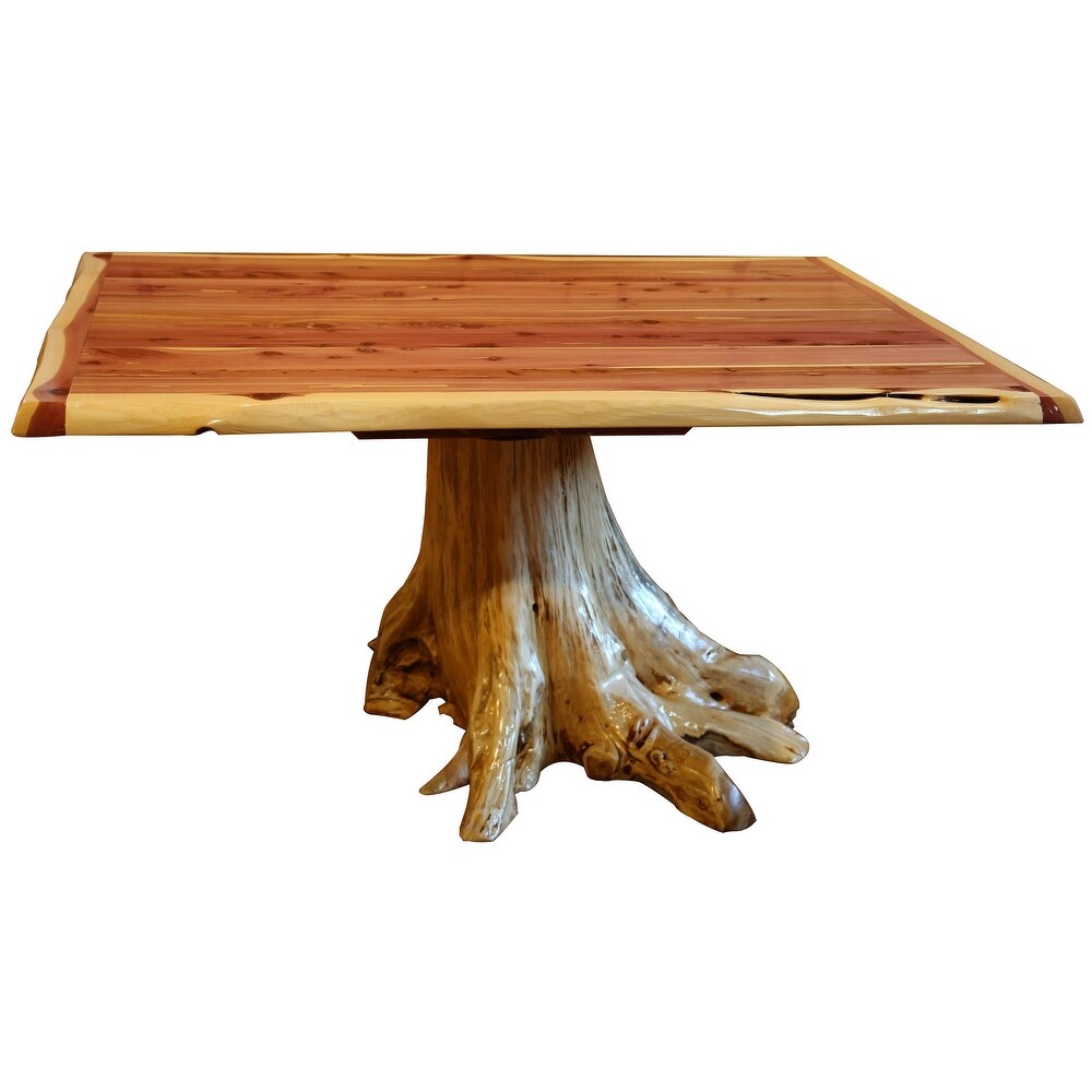 Red Cedar Log Stump Dining Table