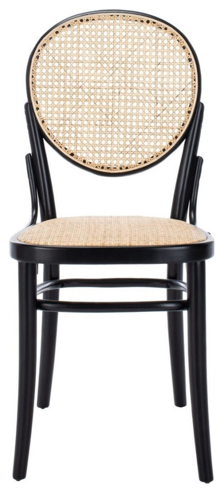 Annie Cane Dining Chair set of 2 Black/Natural   Tropical   Dining Chairs   by Peachtree Fine Furniture  Houzz