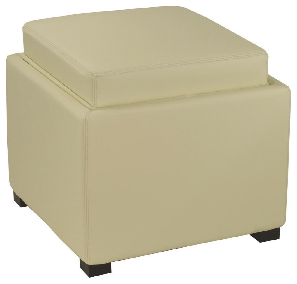 Bailey Tray Storage Ottoman Java/Off White   Transitional   Footstools And Ottomans   by V.S.D Furniture  Houzz