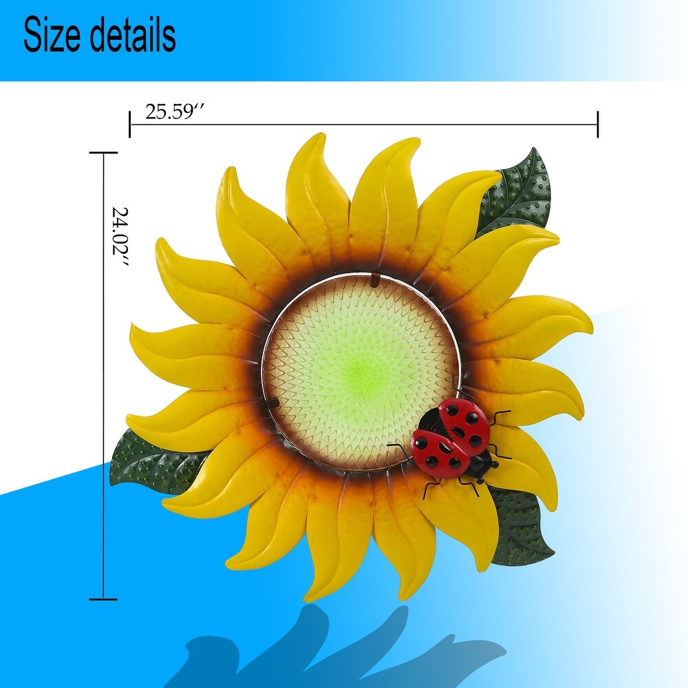 Sunflower Metal and Glass Outdoor Wall Decor