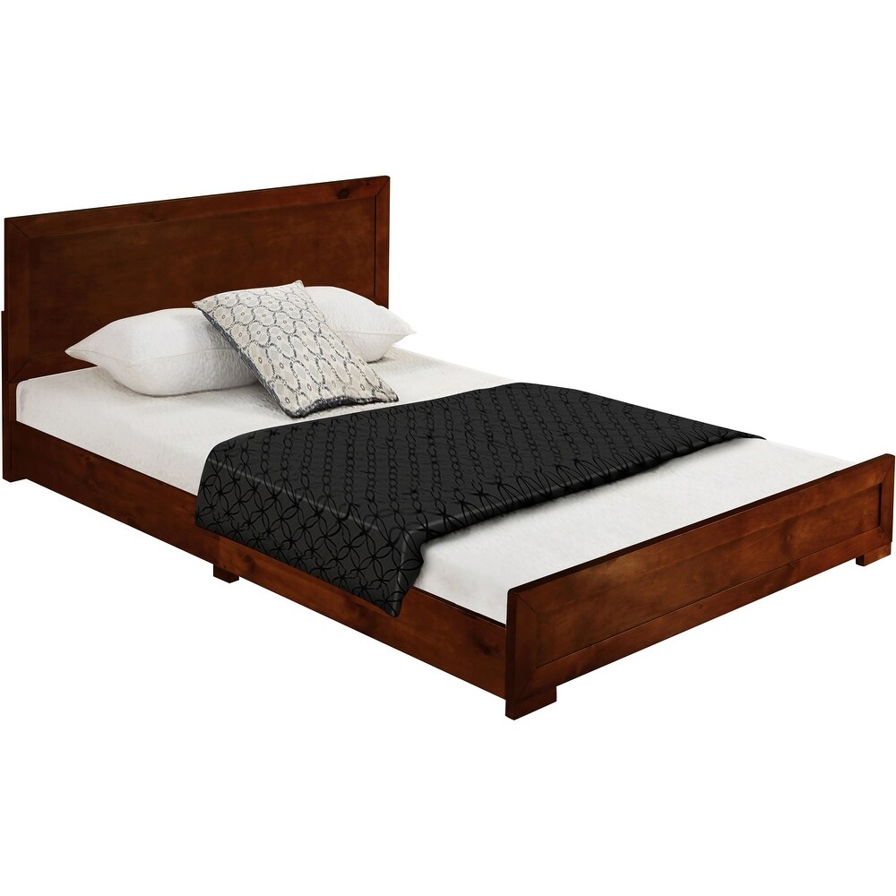 Oxford Wooden Platform Bed in Walnut Finish