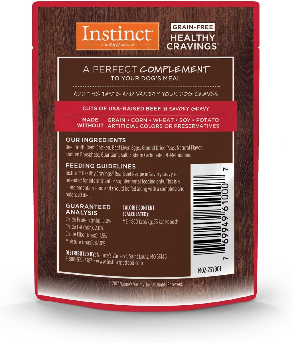 Instinct Healthy Cravings Grain-Free Cuts and Gravy Real Beef Recipe Wet Dog Food Topper