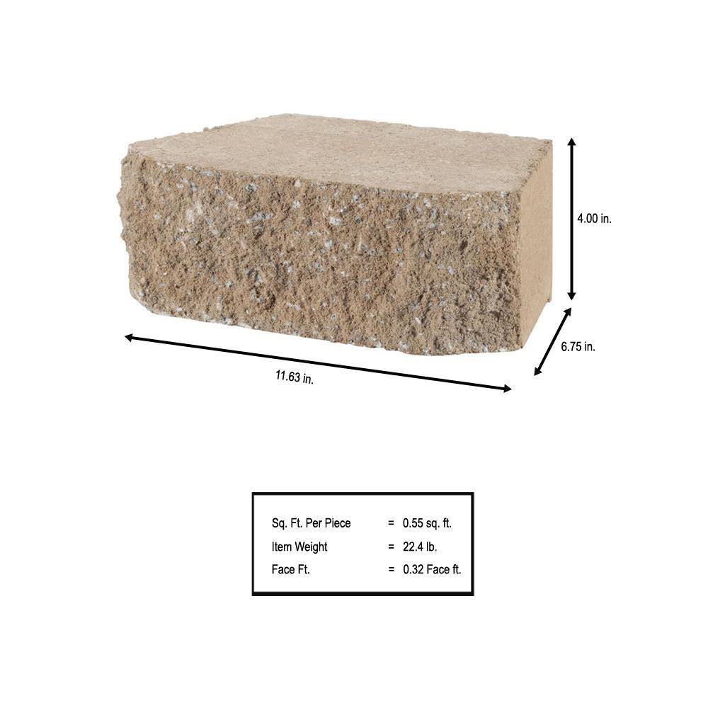 Pavestone 4 in. x 11.75 in. x 6.75 in. Buff Concrete Retaining Wall Block 81104