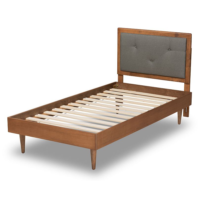 Baxton Studio Saul Upholstered Twin Platform Bed