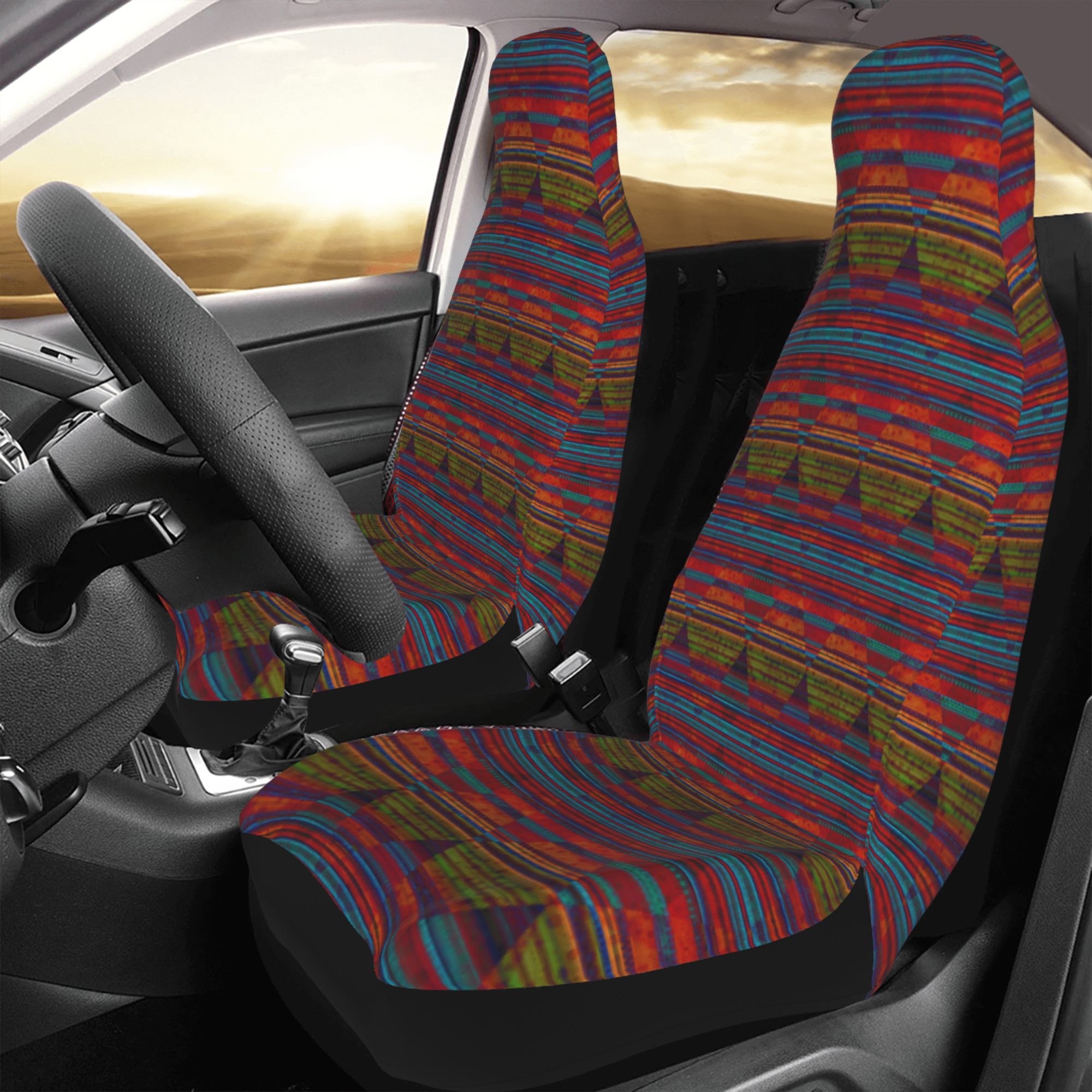 ZICANCN Car Seat Cover Retro Abstract Line Art Car Front Seat Covers Protectors ， Automotive Seat Covers for Cars Trucks Suv