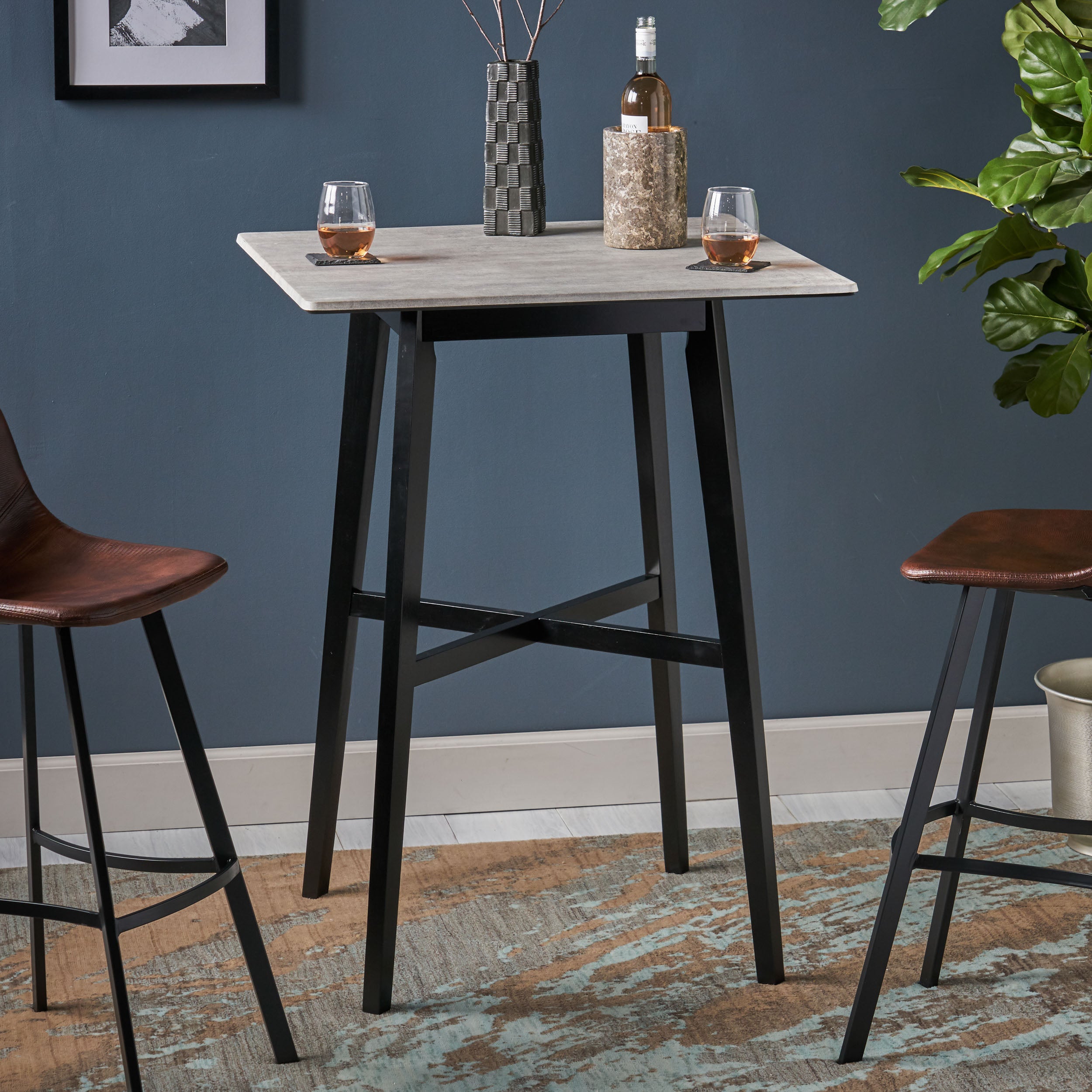 Daisy Modern Resin Square Bar Table