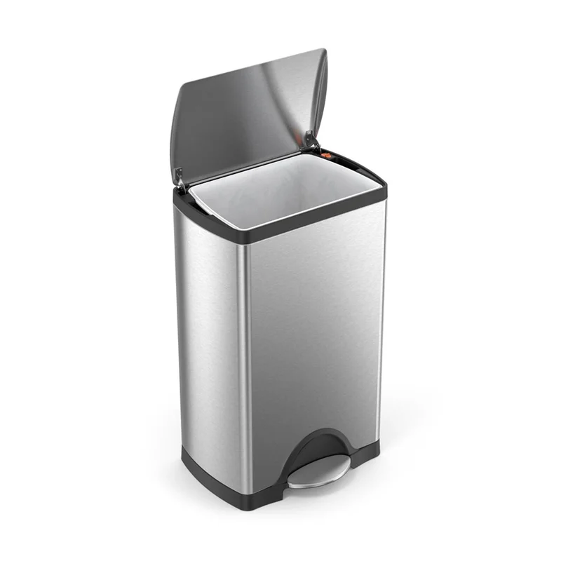 simplehuman 38 Liter / 10 Gallon Rectangular Kitchen Step Trash Can， Brushed Stainless Steel