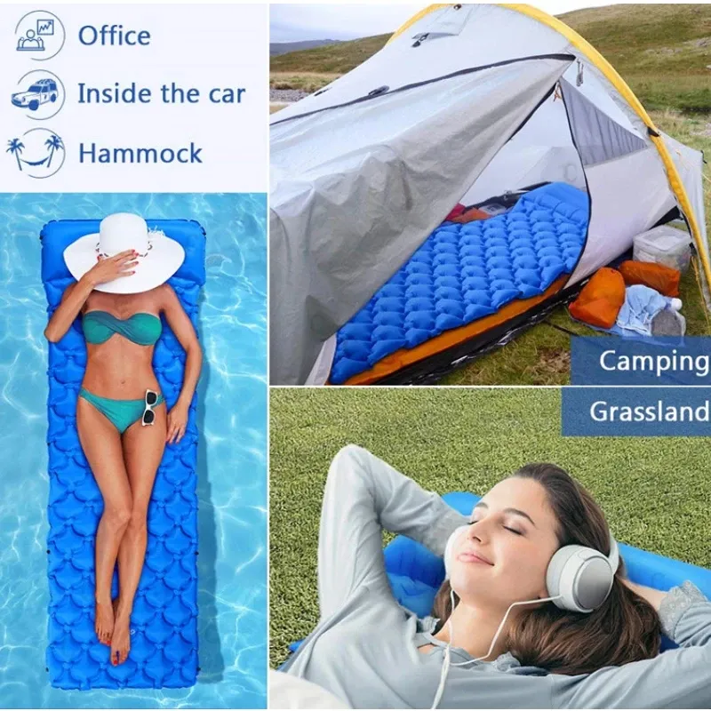 Multifunctional Folding Insulated Air Mat Outdoor Inflatable Sleeping Pad For Camping