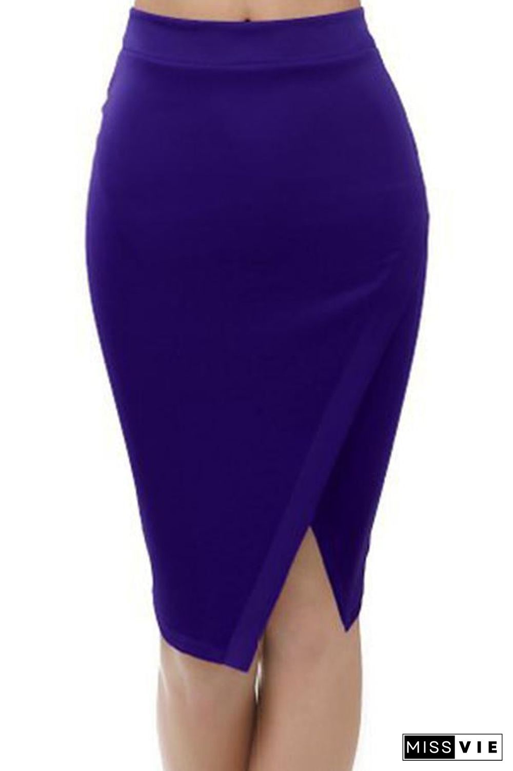 Split Solid Color Sexy Skirt