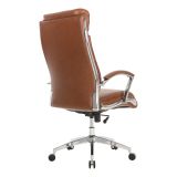 Modern Comfort Verismo Bonded Leather High-Back Executive Chair， Brown/Chrome， BIFMA Certified