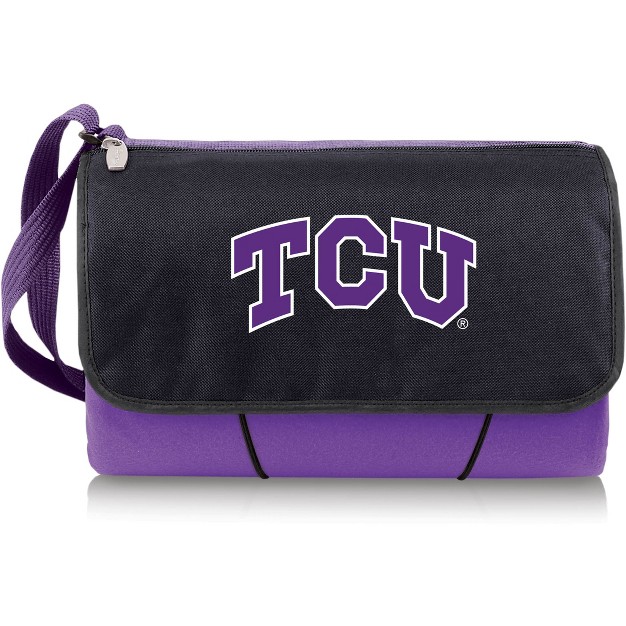 Ncaa Tcu Horned Frogs Blanket Tote Outdoor Picnic Blanket Purple