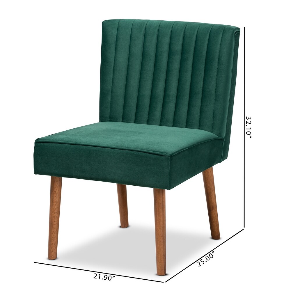 Alvis Mid Century Velvet Upholstered Dining Chair