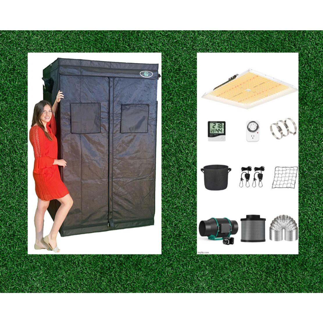 4'x4' Hydroponics Grow Tent Kit - 16 Plant