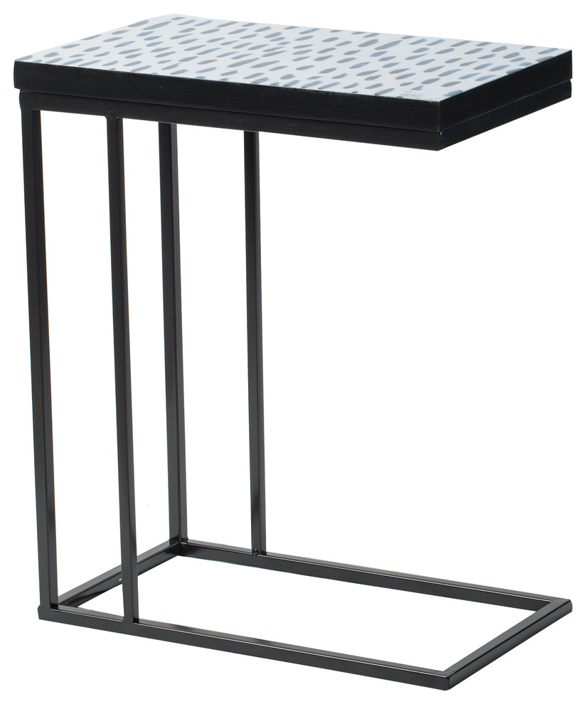 Speckled Black  ampIndigo Side Table 20x11x24 quot  Industrial   Side Tables And End Tables   by Lighting New York  Houzz