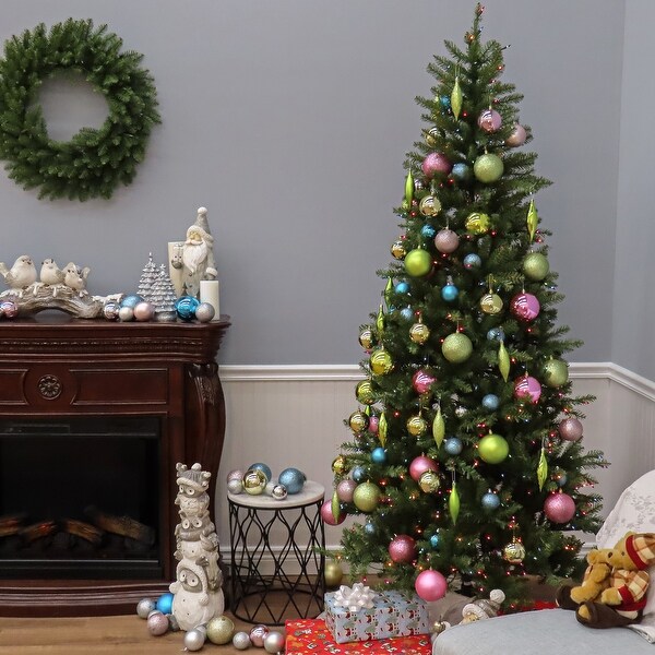 National Tree Company 7.5 ft. Dunhill Fir Slim Tree with Multicolor Lights