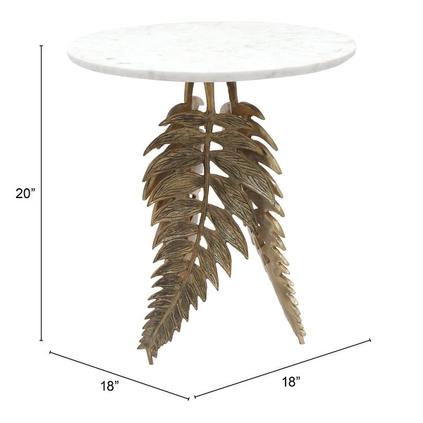 Neruda Marble Side Table White and Gold