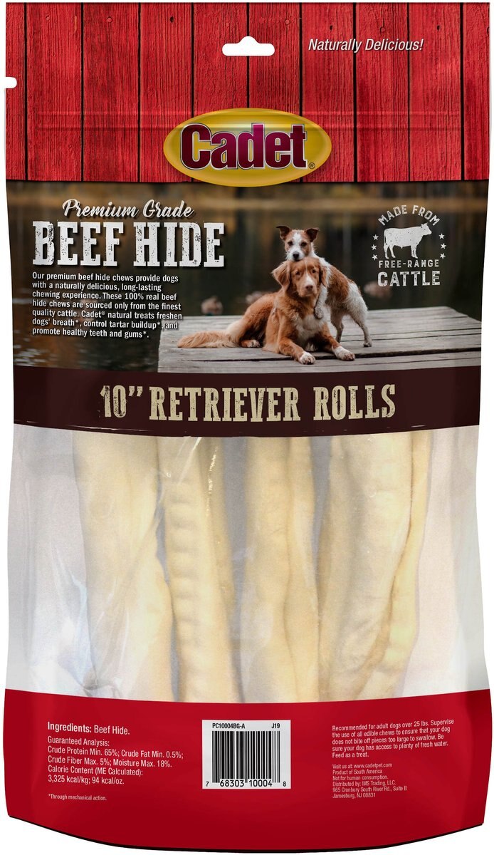 Cadet Premium Grade Beef Hide Retriever Rolls Dog Treats