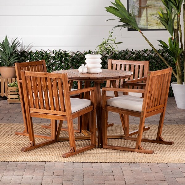 Middlebrook 5Piece Solid Wood Round Patio Dining Set