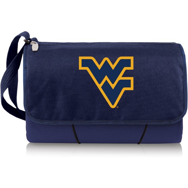 Ncaa West Virginia Mountaineers Blanket Tote Outdoor Picnic Blanket Navy Blue