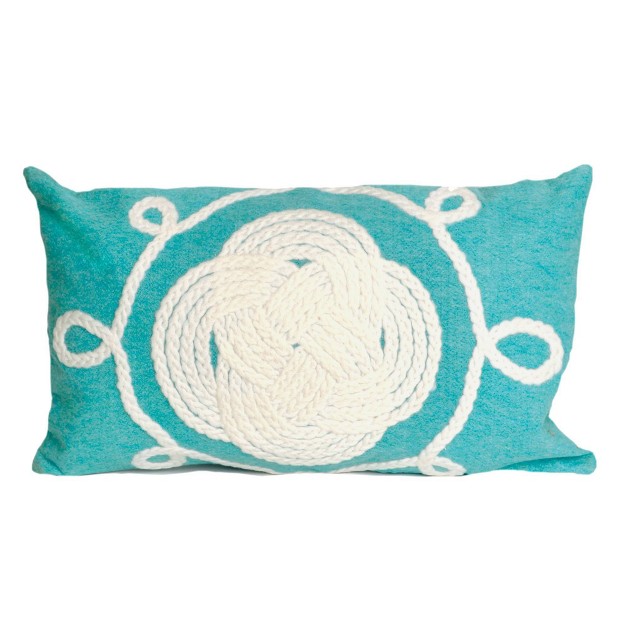 Oversize Outdoor Lumbar Throw Pillow Aqua Liora Manne