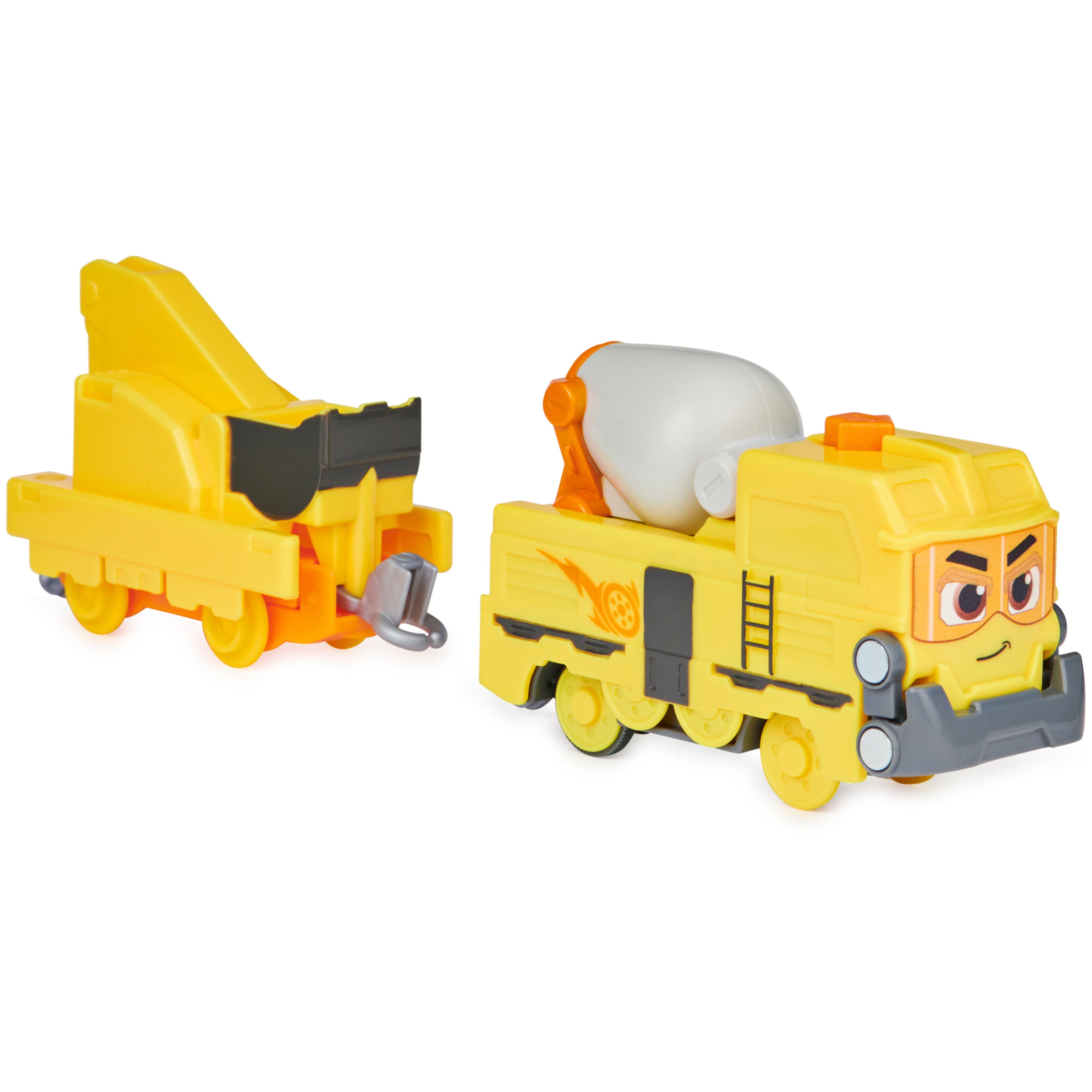 Mighty Express， Build-It Brock Motorized Toy Train with Working Tool and Cargo Car， Kids Toys for Ages 3 and up