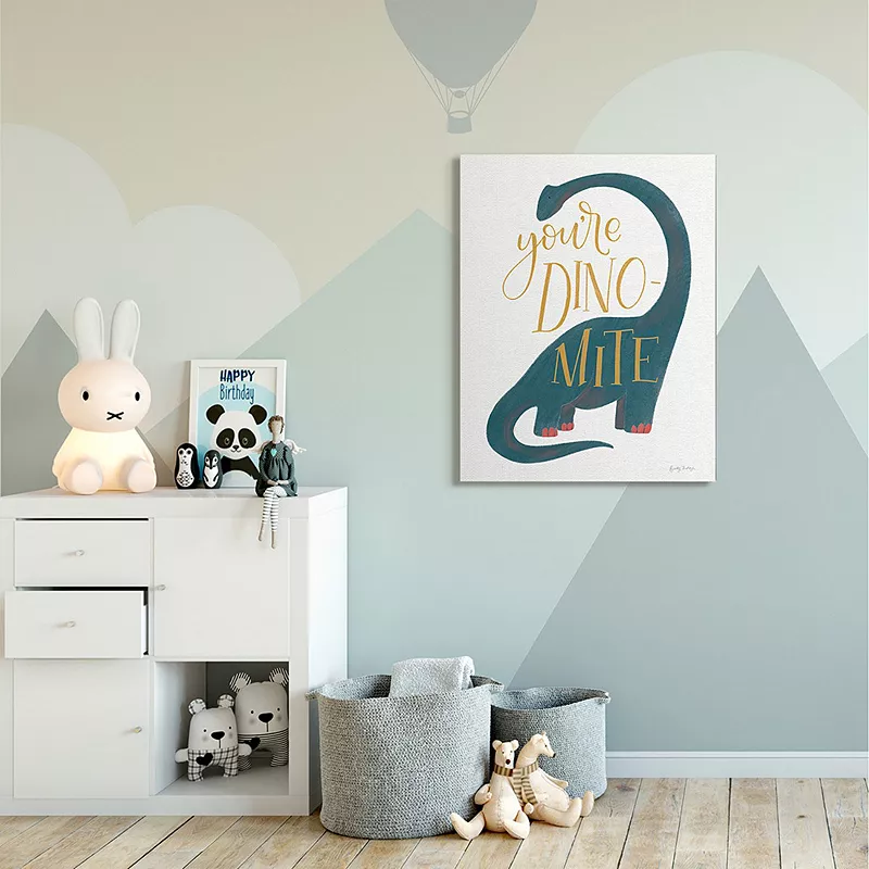 Stupell Home Decor You're Dino-Mite Dinosaur Canvas Wall Art