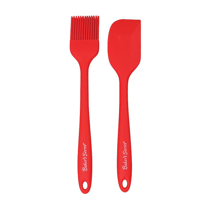 Baker's Secret Silicone Dishwasher Safe Set of 2 Brush Spatula 10.43x0.47x3.74