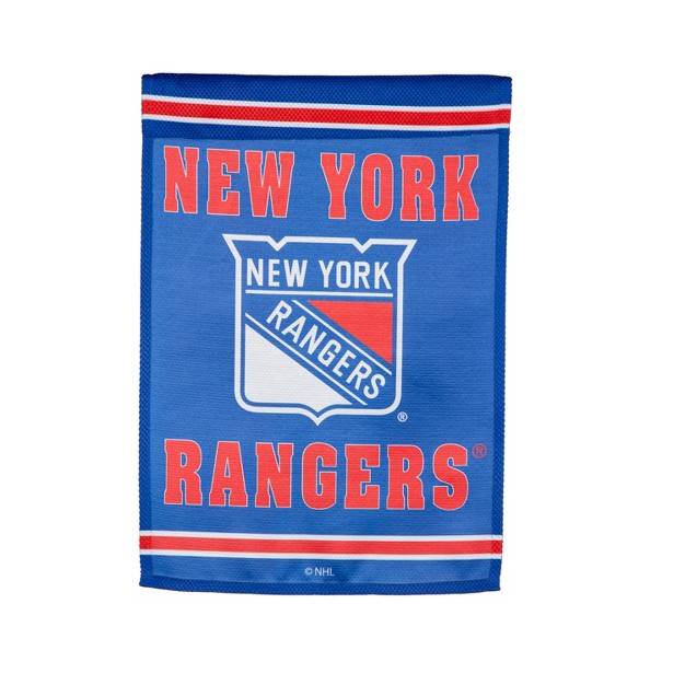 Embossed Suede Flag Gdn Size New York Rangers