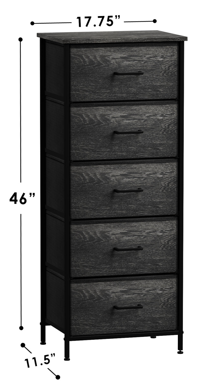 Sorbus Tall Fabric Storage Dresser - Stand Up Tower of Drawers for Bedroom, Dorm, Closet, Living Room, Entryway, & More - Skinny Nightstand Organizer