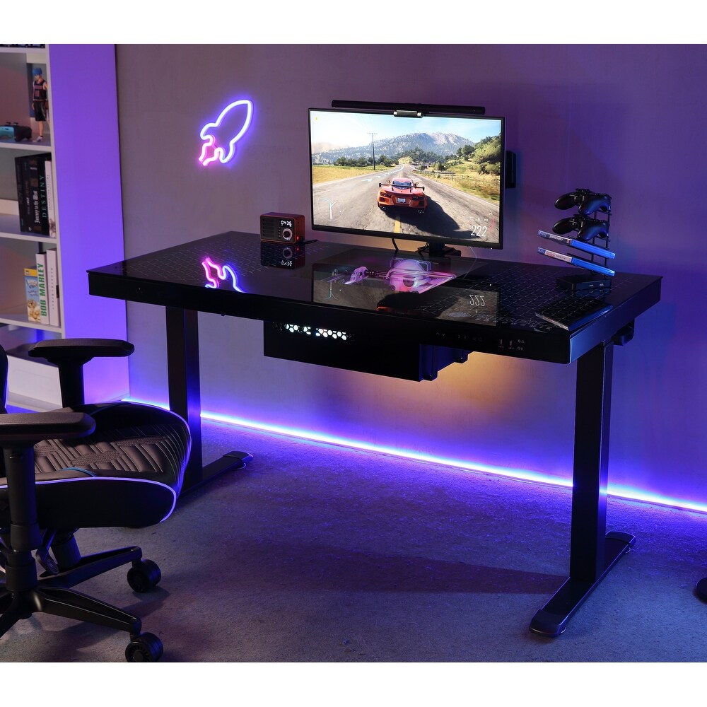 Eureka Ergonomic RGB Gaming Desk Built in PC Case  55\