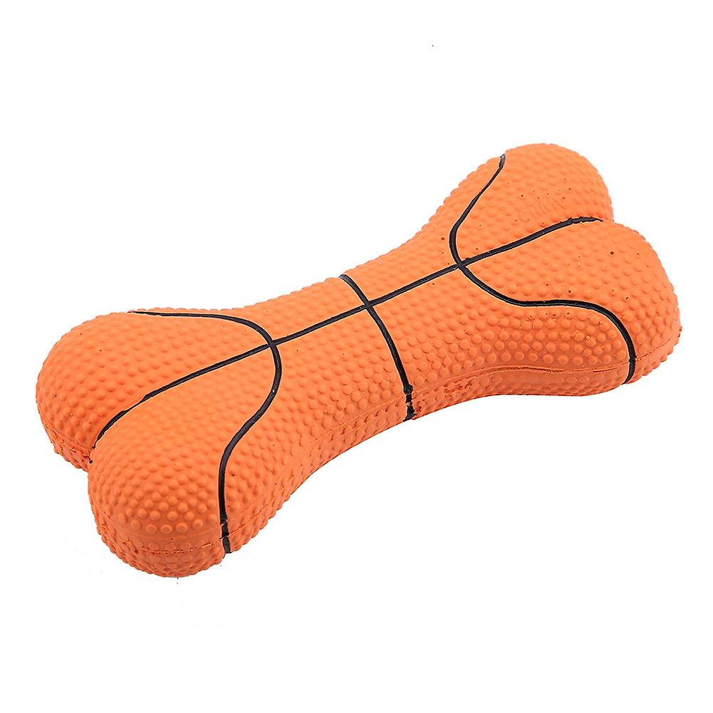 Pet Dog Toy Bite Resistant Natural Latex Bone Puppy Chew Toys(basketball)