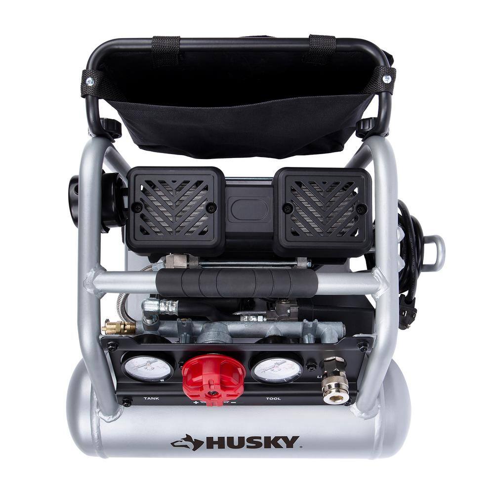 Husky 1 Gal. Portable Electric-Powered Silent Air Compressor 3300113