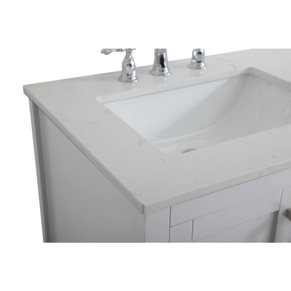 Timeless Home 60 in. W x 22 in. D x 34 in. H Double Bathroom Vanity in Grey with Calacatta Quartz TH32060Grey