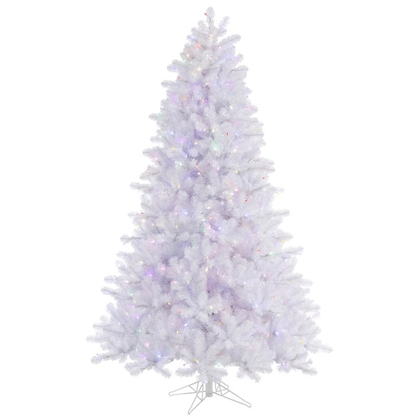 6.5' x 49 Crystal White Pine Tree with 550 MultiColored LED Lights