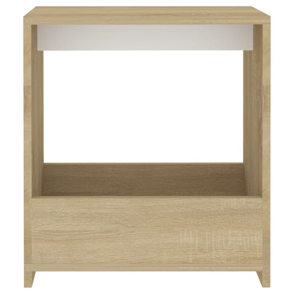 vidaXL Side Table White and Sonoma Oak 20