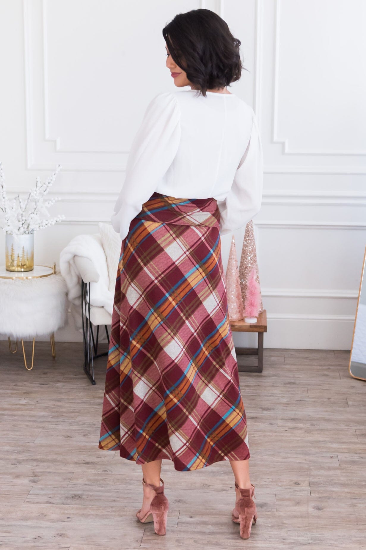 Forever Faithful Modest Plaid Maxi Skirt