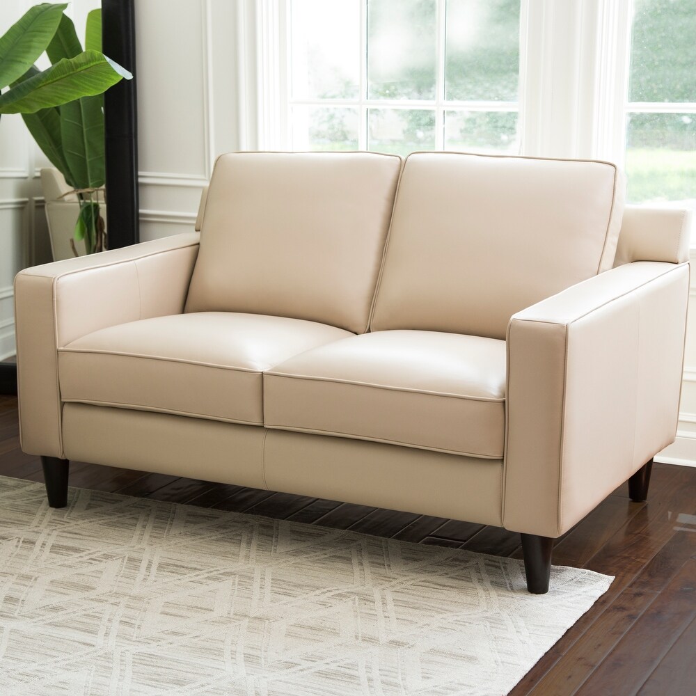 Abbyson Milton Top Grain Leather Loveseat