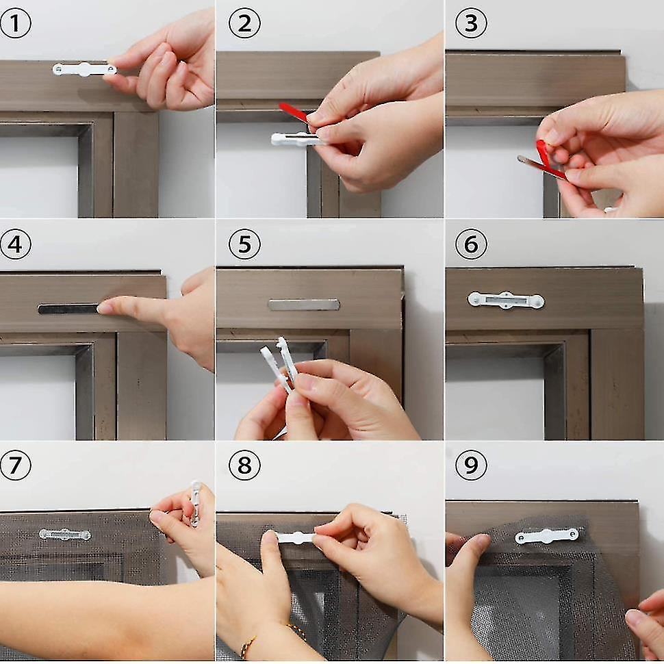 Miman 12 Pcs For Window Mosquito Net Fastener， Window Fly Ccreen Clips No Drilling， Balcony Door Skylight Mosquito Net Self Adhesive Buckle  N