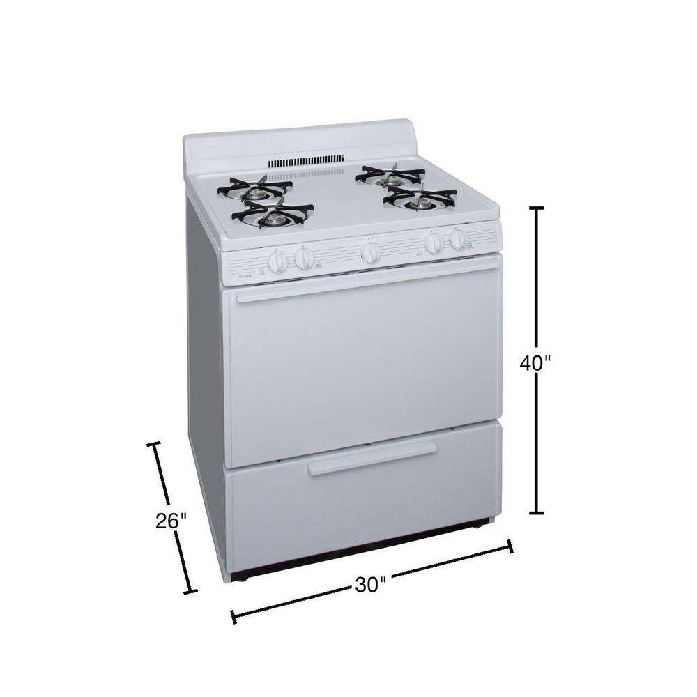 Premier 30 in. 3.91 cu. ft. Freestanding Gas Range in White SFK100OP