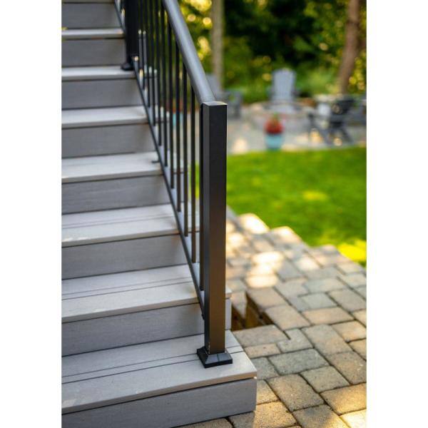 Fiberon CitySide 6 ft. Matte Aluminum Railing Kit Stair Blk (Includes 1 Crush Block 12 Balusters 15 Space RL KIT AL CS 6 ST BK