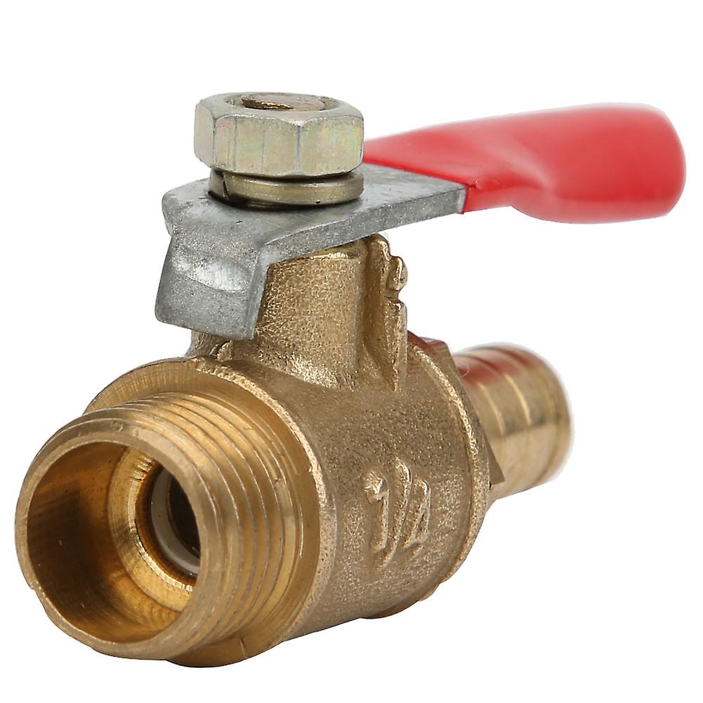 5pcs 1/4in Pt Brass Ball Valve Male Thread + Barb Quick Coupling On/off Shut-off Drainmale Thread 1/4in - 6mm