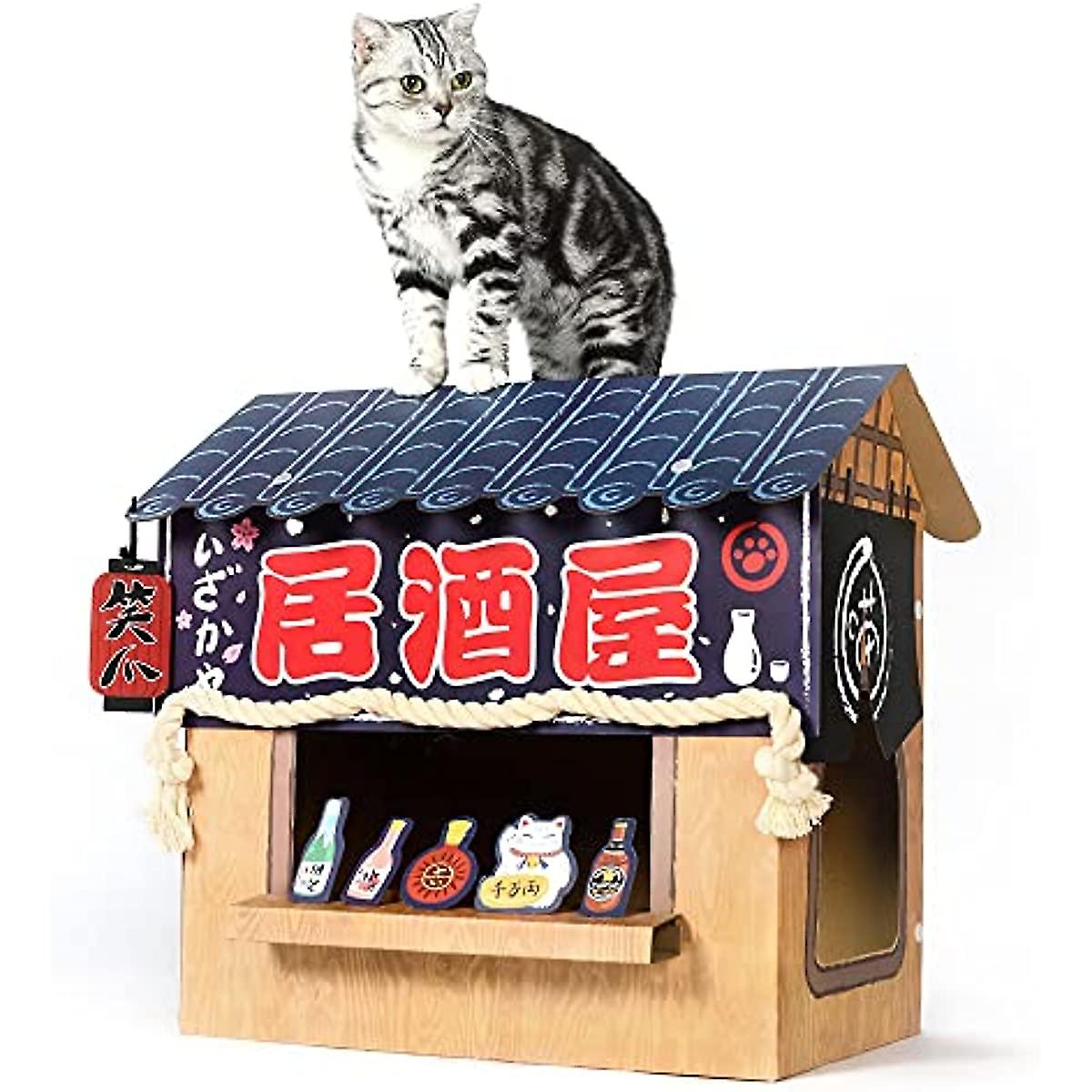 2 In 1 cute scratching cat house