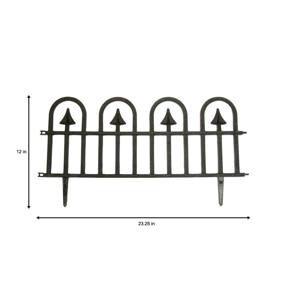 Vigoro 12 in. H Black Resin Garden Border Fence 51504