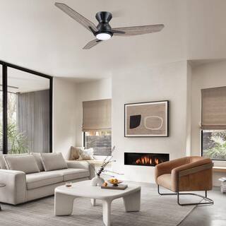 CARRO Tilbury 44 in. Integrated LED IndoorOutdoor Black Smart Ceiling Fan with Light and Remote Works with AlexaGoogle Home HS443J3-L11-BS-1-FM